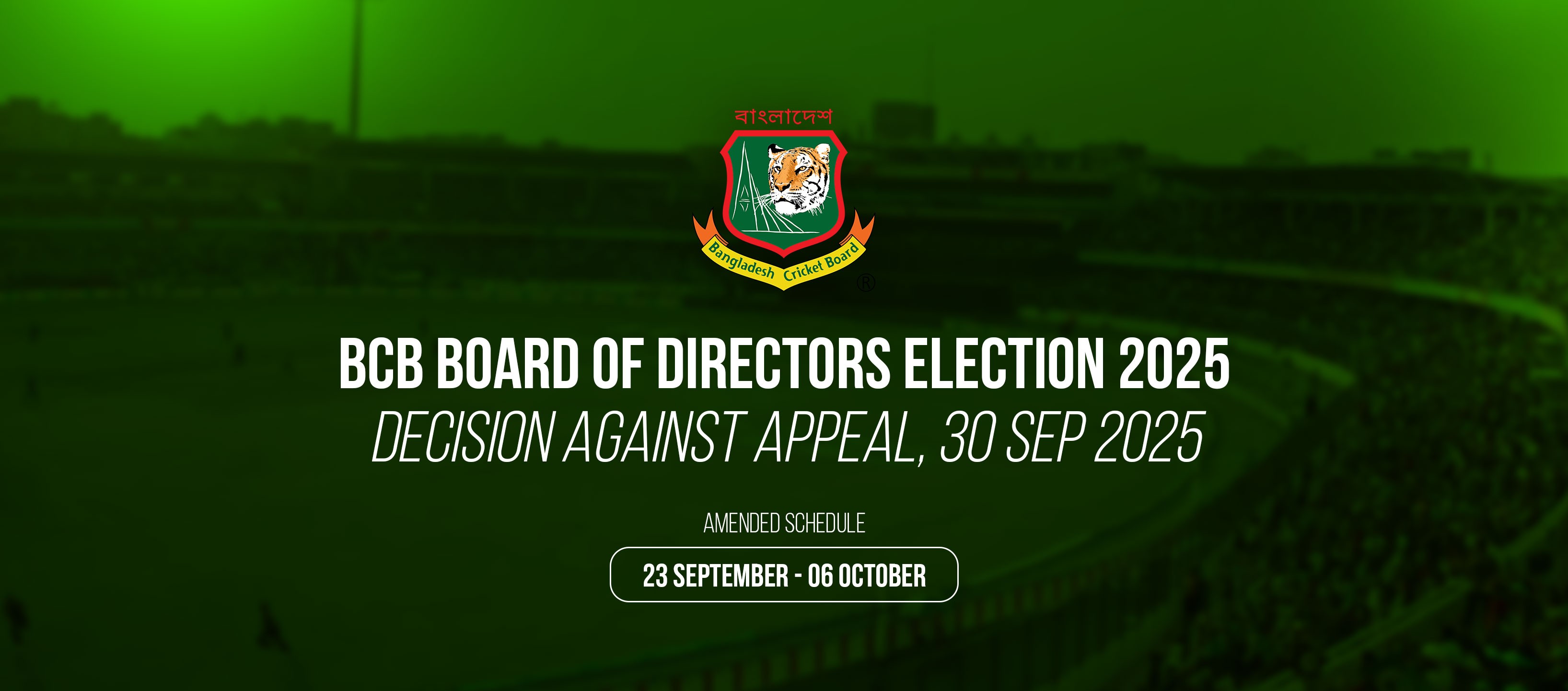 BCB Board of Directors Election 2025 - Decision against Appeal